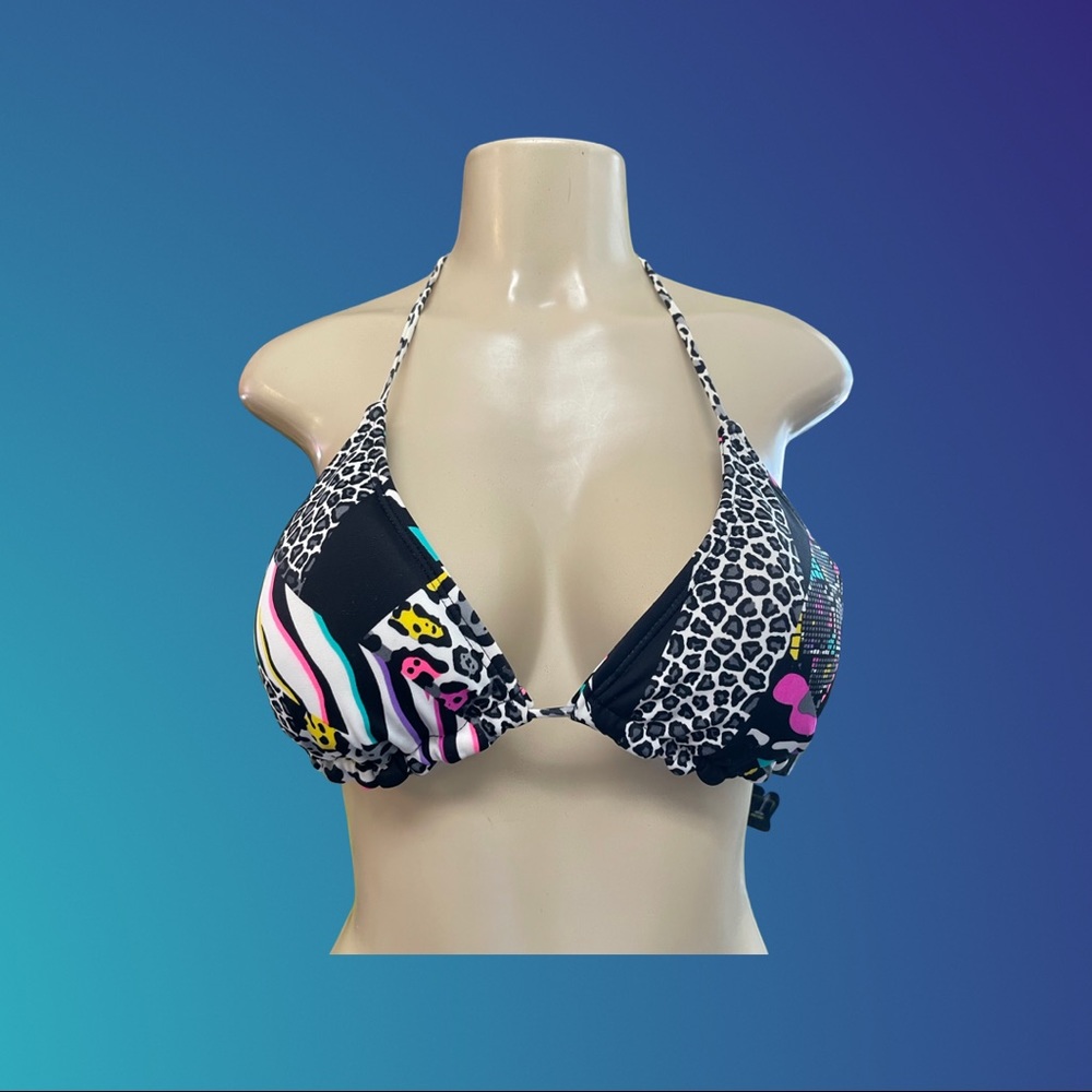 Reversible String Bikini colorful leopard print size S/M - Picture 2 of 16